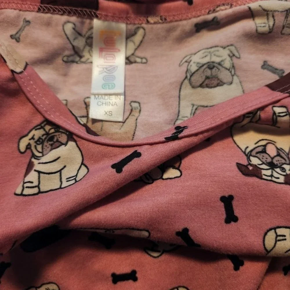 NWOT LuLaRoe sz XS dog print Tunic Shirt - Picture 2 of 2
